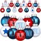 12-Pack 2.4" Patriotic Hanging Ball Ornaments for 4th of July & Memorial Day